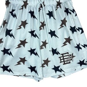 Eric Emanuel Star Print Basketball Shorts Mens Medium White EE NYC